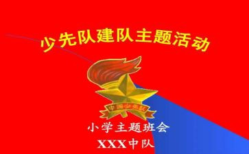 小学少先队建队活动方案8篇